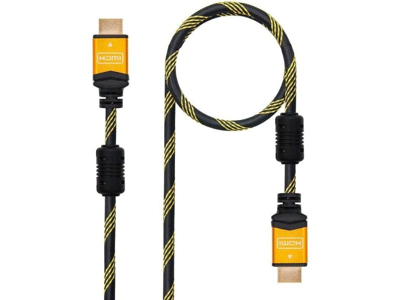 Cable HDMI 2.0 4K Nanocable 10.15.1602/ HDMI Macho - HDMI Macho/ 1.5m/ Negro/ Naranja