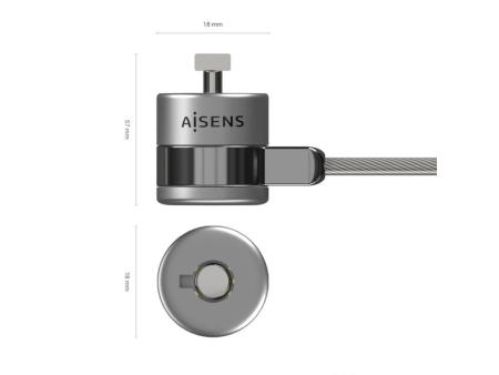 Cable de Seguridad para Portátiles Aisens ASLK-D40K02-SL/ 1.5m