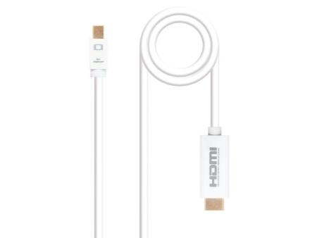 Cable Mini Displayport Nanocable 10.15.4002/ Mini Displayport Macho - HDMI Macho/ 2m/ Blanco