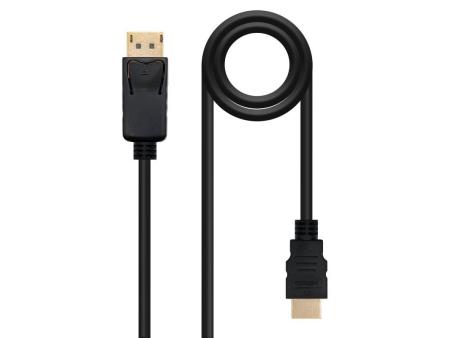 Cable Conversor Nanocable 10.15.4300/ Displayport Macho - HDMI Macho/ 50cm/ Negro