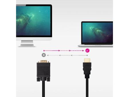 Cable Conversor Nanocable 10.15.4348/ HDMI Macho - VGA Macho/ 1.8m/ Negro