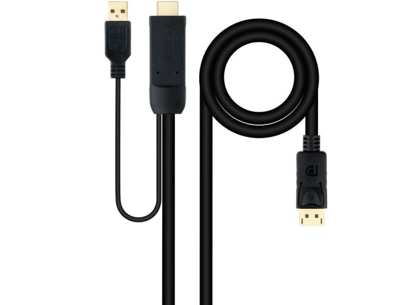 Cable Conversor Nanocable 10.15.4352/ HDMI Macho - DisplayPort Macho/ 1.8m/ Negro