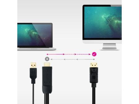 Cable Conversor Nanocable 10.15.4352/ HDMI Macho - DisplayPort Macho/ 1.8m/ Negro