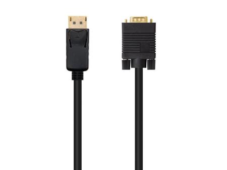 Cable Conversor Nanocable 10.15.4401/ Displayport Macho - VGA Macho/ 1m/ Negro