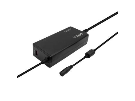 Cargador de Portátil Aisens ASLC-65WAUTO-BK/ 65W/ Automático/ 9 Conectores/ Voltaje 18.5-20V/ 1 USB QC3.0