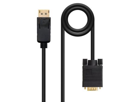 Cable Conversor Nanocable 10.15.4401/ Displayport Macho - VGA Macho/ 1m/ Negro