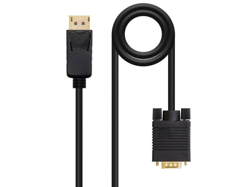 Cable Conversor Nanocable 10.15.4402/ DisplayPort Macho - VGA Macho/ 2m/ Negro