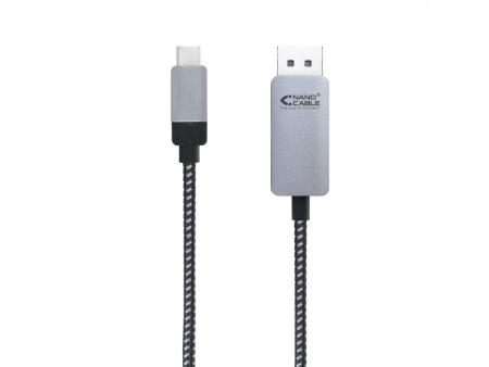 Cable Conversor Nanocable 10.15.5002/ USB Tipo-C Macho - Displayport Macho/ 1.8m/ Negro