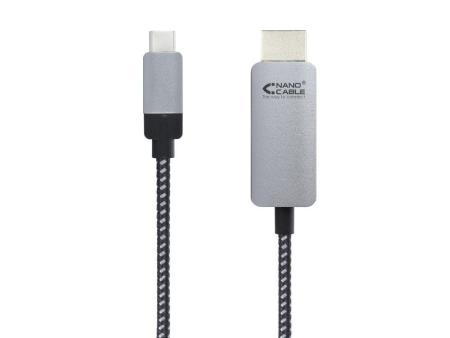 Cable Conversor Nanocable 10.15.5102/ USB Tipo-C Macho - HDMI Macho/ 1.8m/ Negro