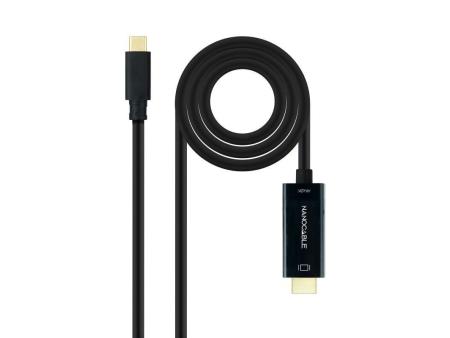 Cable Conversor Nanocable 10.15.5132/ USB Tipo-C Macho - HDMI Macho/ 1.8m/ Negro