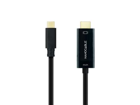 Cable Conversor Nanocable 10.15.5133/ USB Tipo-C Macho - HDMI Macho/ 3m/ Negro