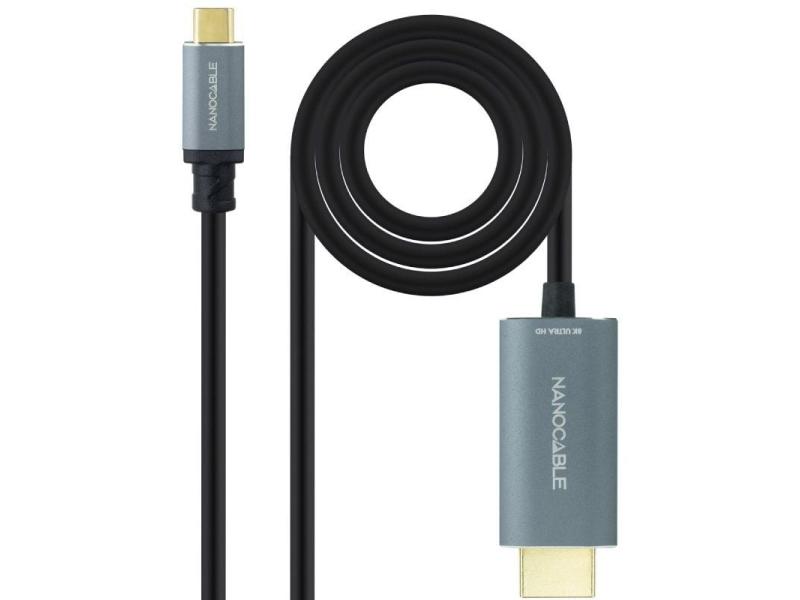 Cable Conversor Nanocable 10.15.5162/ USB Tipo-C Macho - HDMI Macho/ 1.8m/ Negro