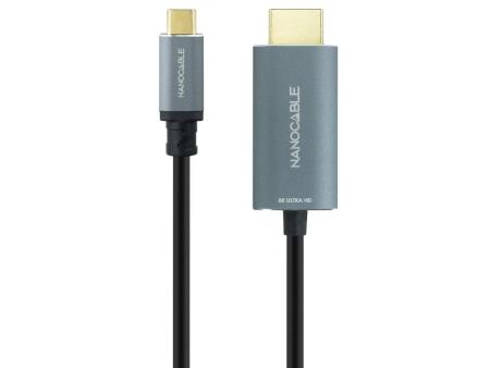 Cable Conversor Nanocable 10.15.5162/ USB Tipo-C Macho - HDMI Macho/ 1.8m/ Negro