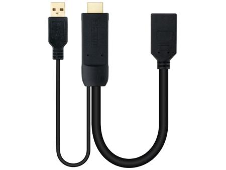 Cable Conversor Nanocable 10.16.0205/ HDMI Macho - DisplayPort Hembra/ 20cm/ Negro