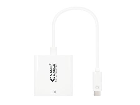 Conversor Nanocable 10.16.4103/ USB Tipo-C Macho - DVI-D (24+1) Hembra/ 15cm/ Blanco