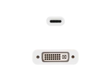 Conversor Nanocable 10.16.4103/ USB Tipo-C Macho - DVI-D (24+1) Hembra/ 15cm/ Blanco