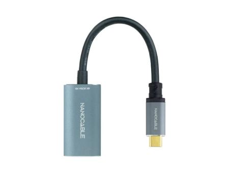 Cable Conversor Nanocable 10.16.4104-G/ USB Tipo-C Macho - Displayport Hembra/ 15cm/ Gris