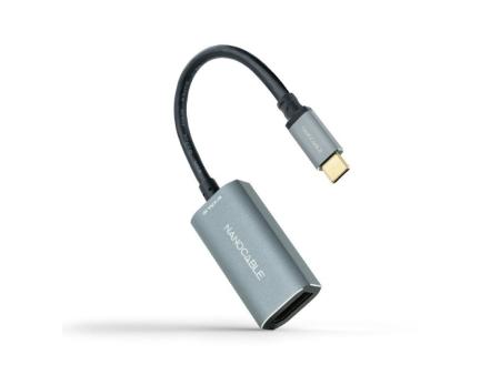 Cable Conversor Nanocable 10.16.4104-G/ USB Tipo-C Macho - Displayport Hembra/ 15cm/ Gris