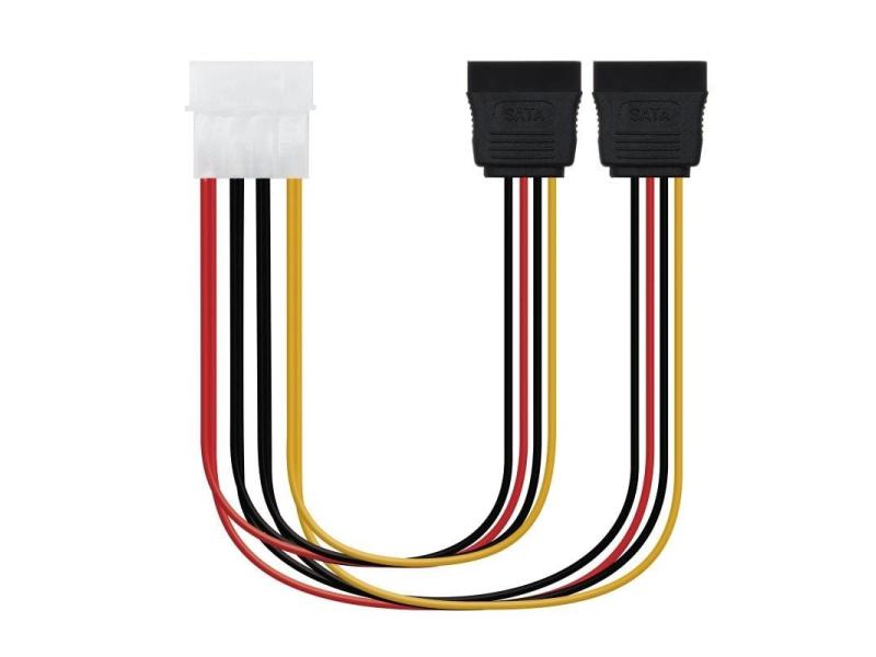 Cable Duplicador de Alimentación Nanocable 10.19.0101-OEM/ Molex Macho - 2x SATA Hembra/ 20cm