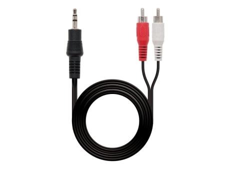 Cable Estéreo Nanocable 10.24.0303/ Jack 3.5 Macho - 2x RCA Macho/ 3m/ Negro