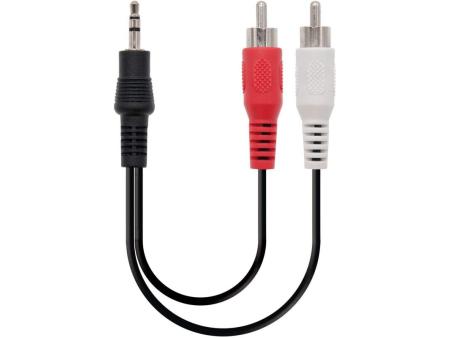 Cable Estéreo Nanocable 10.24.0310/ Jack 3.5 Macho - 2x RCA Macho/ 10m/ Negro