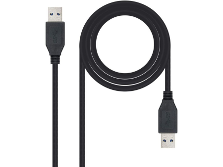 Cable USB 3.0 Nanocable 10.01.1002-BK/ USB Macho - USB Macho/ 2m/ Negro