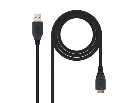 Cable USB 3.0 Nanocable 10.01.1102-BK/ USB Macho - MicroUSB Macho/ 2m/ Negro