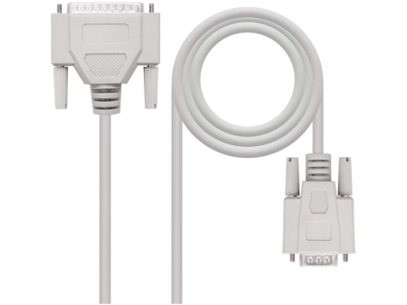 Cable Serie NULL Modem Nanocable 10.14.0802/ DB9 Hembra - DB25 Macho/ 1.8m/ Beige