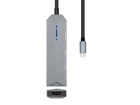 Docking USB Tipo-C Aisens ASUC-4P002-GR/ 1xHDMI/ 2xUSB/ 1xUSB Tipo-C PD/ Gris