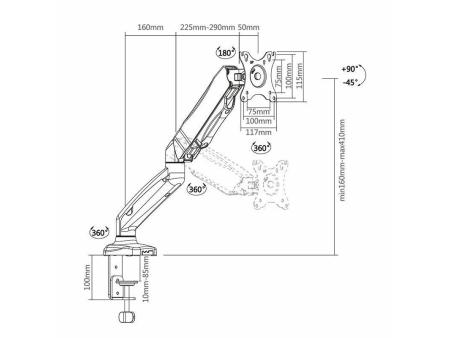 Soporte para Monitor Aisens DT27TSR-043/ hasta 9kg