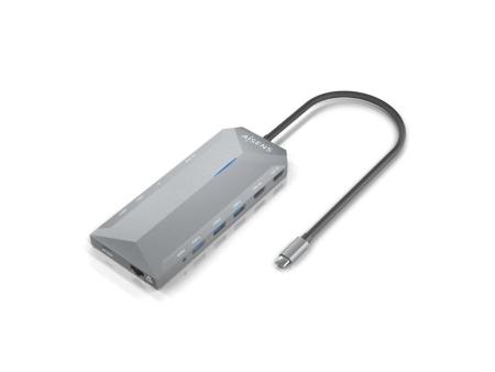 Docking USB Tipo-C Aisens ASUC-12P005-GR/ 2xHDMI/ 3xUSB/ 2xUSB Tipo-C/ 1xRJ45/ 1xAudio/ 1xLector Tarjetas/ 1x Jack/ 1xUSB Tipo-C