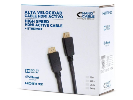 Cable HDMI 1.4 Nanocable 10.15.1815/ HDMI Macho - HDMI Macho/ 15m/ Negro