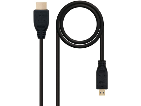 Cable Micro HDMI Nanocable 10.15.3501/ HDMI Macho - Micro HDMI Macho/ 0.8m/ Negro