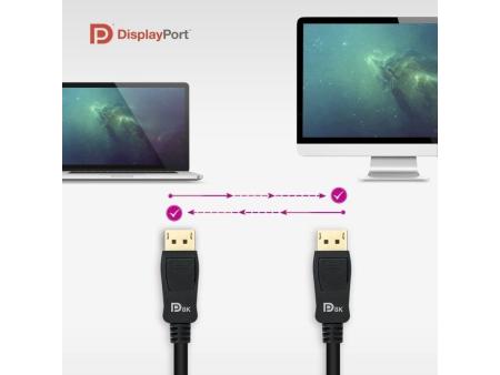 Cable Displayport 1.4 8K Nanocable 10.15.2501-L150/ Displayport Macho - Displayport Macho/ 1.5m/ Certificado/ Negro