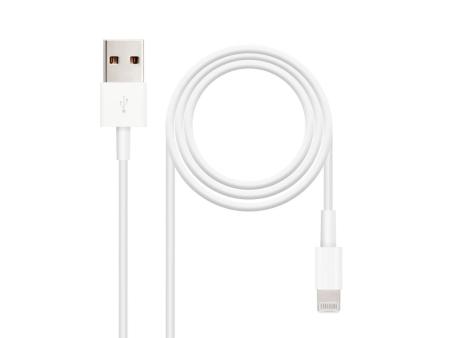 Cable USB 2.0 Lightning Nanocable 10.10.0400/ USB Macho - Lightning Macho/ 50 cm/ Blanco