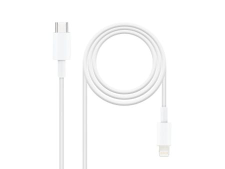 Cable USB 2.0 Tipo-C Lightning Nanocable 10.10.0600/ USB Tipo-C Macho - Lightning Macho/ 50cm/ Blanco