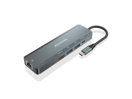 Docking USB Tipo-C Aisens ASUC-5P011-GR/ 1xHDMI/ 2xUSB/ 1xRJ45/ 1xUSB Tipo-C/ 1xUSB Tipo-C PD/ Gris