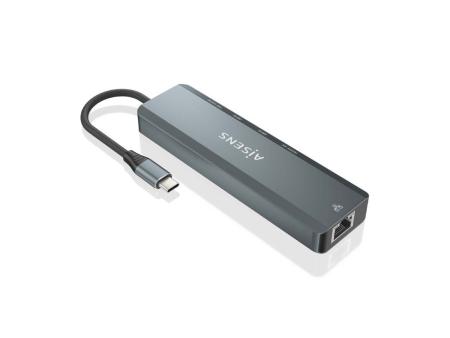 Docking USB Tipo-C Aisens ASUC-5P011-GR/ 1xHDMI/ 2xUSB/ 1xRJ45/ 1xUSB Tipo-C/ 1xUSB Tipo-C PD/ Gris