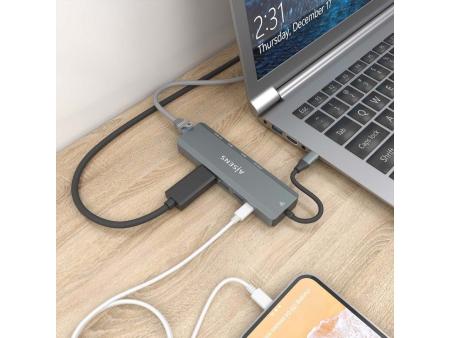 Docking USB Tipo-C Aisens ASUC-5P011-GR/ 1xHDMI/ 2xUSB/ 1xRJ45/ 1xUSB Tipo-C/ 1xUSB Tipo-C PD/ Gris