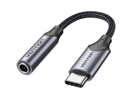 Adaptador Audio Vention BGMHA/ Jack 3.5 Hembra - USB Tipo-C Macho/ 10cm/ Gris