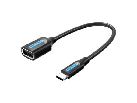 Conversor Vention CCSBB/ USB Tipo-C Macho - USB Hembra/ 15cm/ Negro