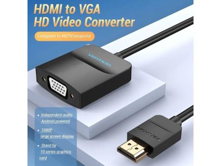 Conversor Vention 42154/ HDMI Macho - VGA Hembra/ 15cm/ Negro