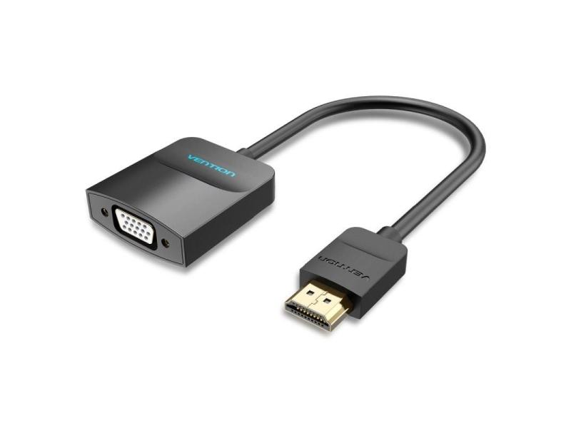 Conversor Vention 42161 HDMI Macho - VGA Hembra - Jack 3.5 Hembra/ 15cm/ Negro