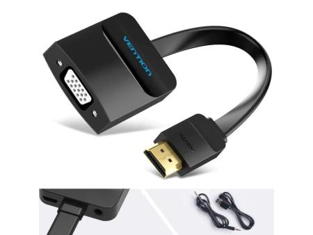 Conversor Vention 42161 HDMI Macho - VGA Hembra - Jack 3.5 Hembra/ 15cm/ Negro