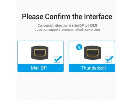 Conversor Vention HBCBB/ Mini DisplayPort Macho - HDMI Hembra