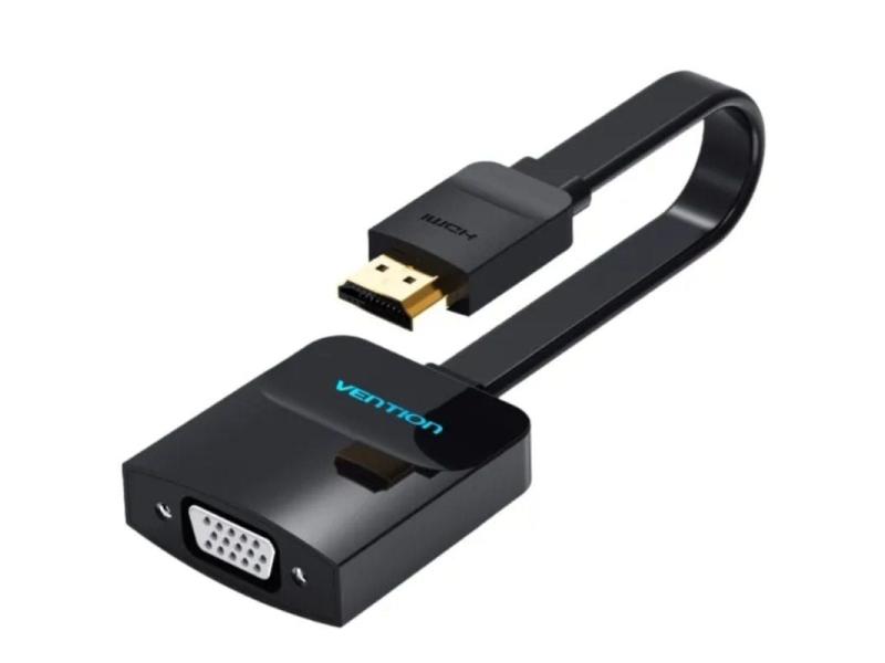 Cable Conversor Vention 74345/ HDMI Macho/ VGA Hembra - Jack 3.5 Hembra/ 15cm/ Negro