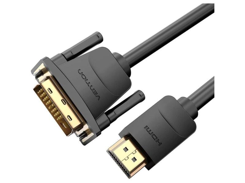 Cable Conversor Vention ABFBF/ DVI Macho - HDMI Macho/ 1m/ Negro