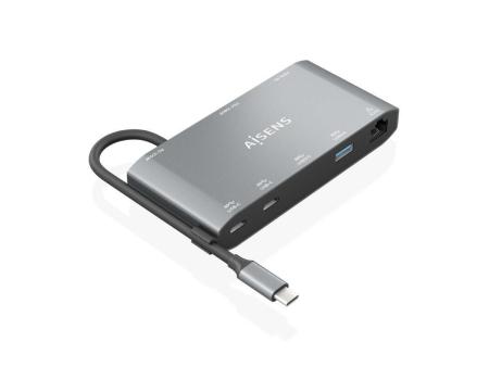 Docking USB Tipo-C Aisens ASUC-8P010-GR/ 1xHDMI/ 1xVGA/ 2xUSB/ 1xRJ45/ 2xUSB Tipo-C/ 1xUSB Tipo-C PD/ Gris