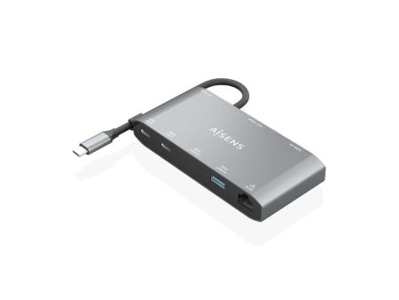 Docking USB Tipo-C Aisens ASUC-8P010-GR/ 1xHDMI/ 1xVGA/ 2xUSB/ 1xRJ45/ 2xUSB Tipo-C/ 1xUSB Tipo-C PD/ Gris