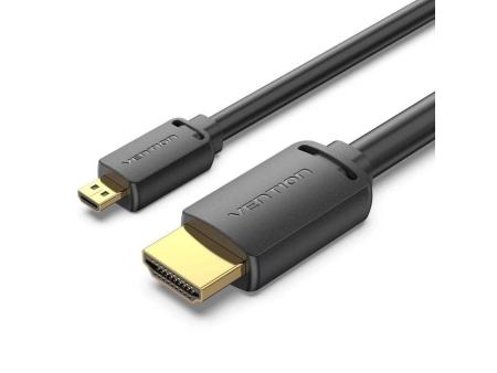 Cable Micro HDMI 2.0 4K Vention AGIBH/ HDMI Macho - Micro HDMI Macho/ 2m/ Negro